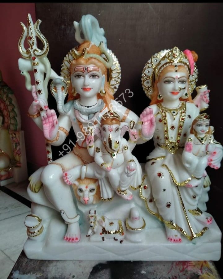 18 INCH MAKRANA MARBLE SHIVA PARVATI