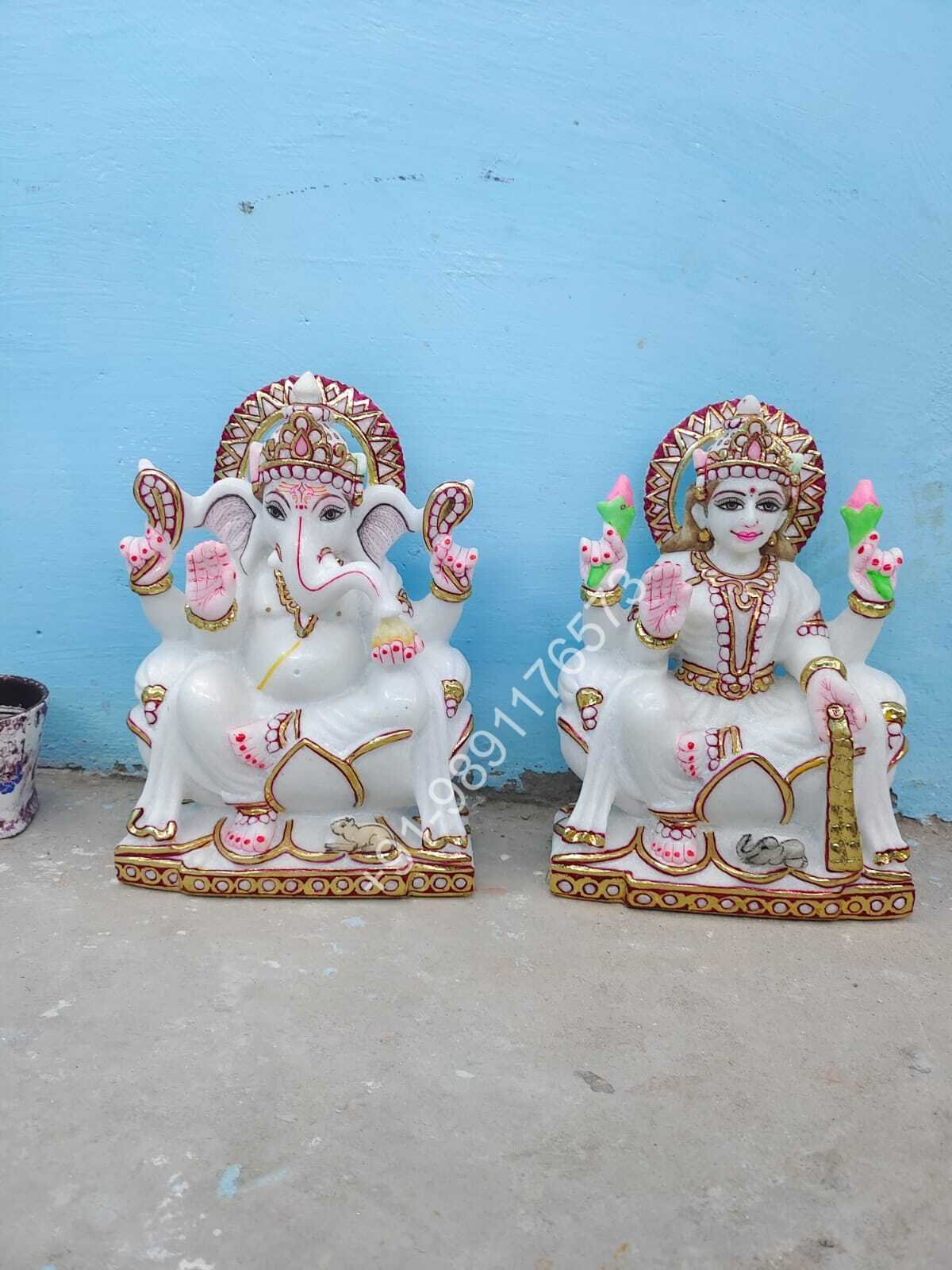 Laxmi Ganesh In 12 Inch Vietnam Marble