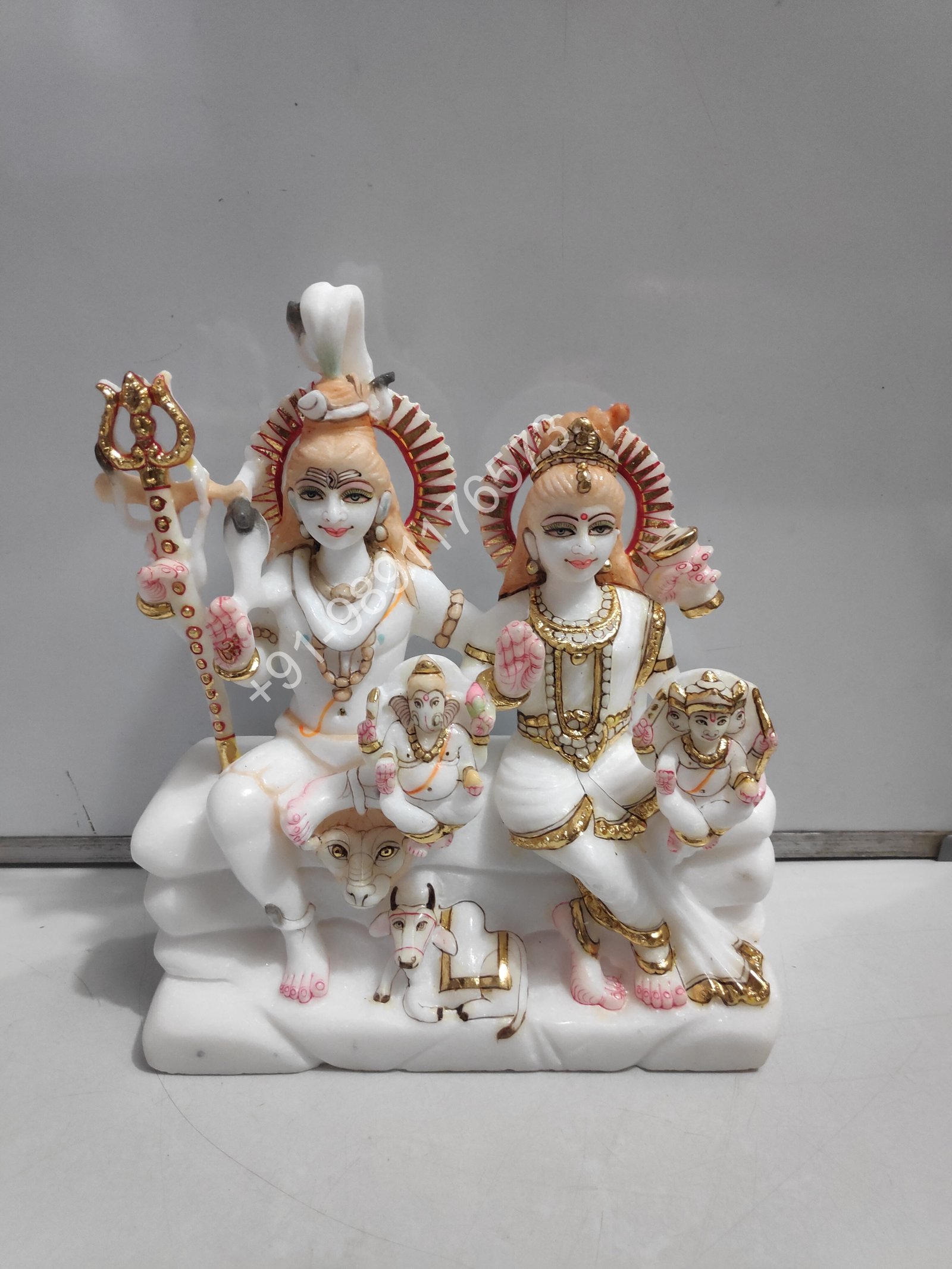 Shiva With Family Makrana Marble 1 Feet