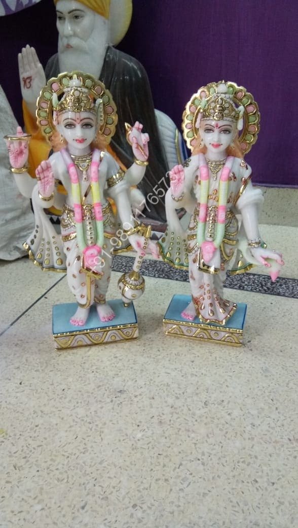 Vishnu Lakshmi 1 Feet Makrana Marble