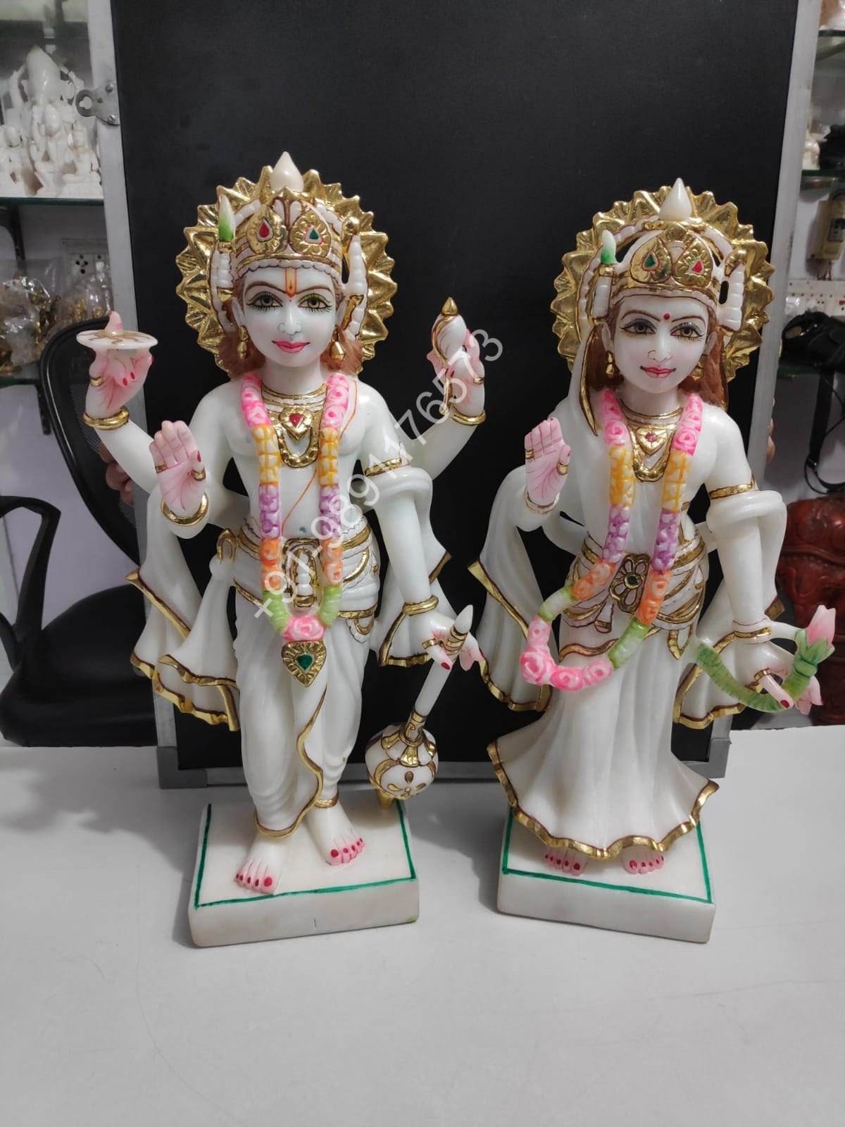 Vishnu Laxmi 18 Inches Makrana Marble
