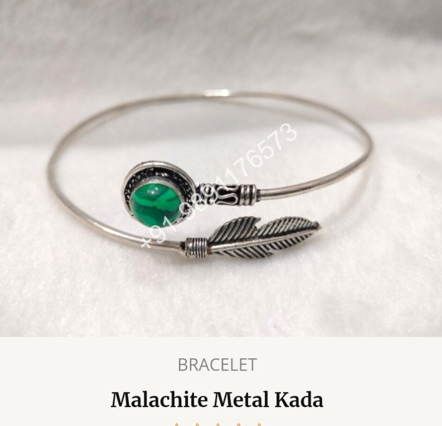 Malachite Metal Kada